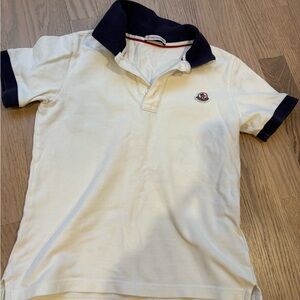 Moncler Boy’s White Polo T-shirt fits 6Y